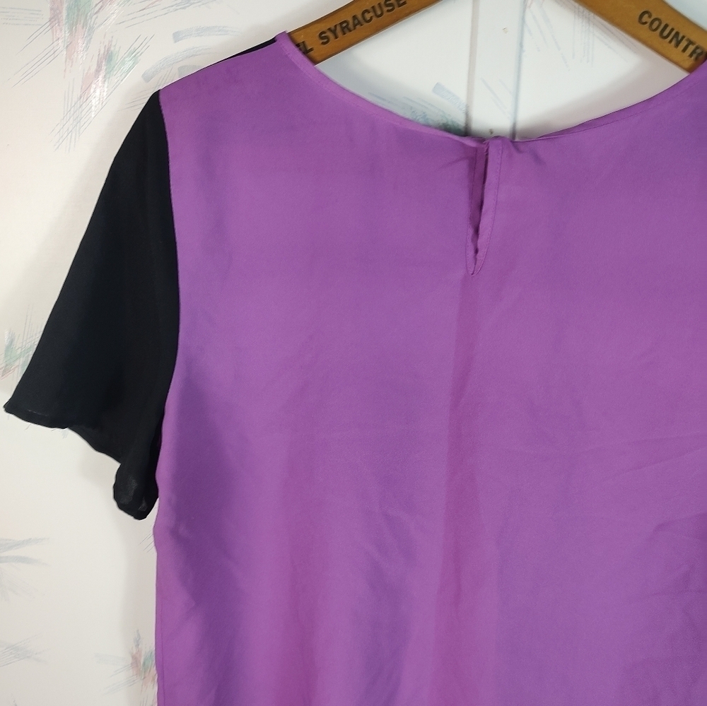 Worthington Purple Short Sleeve Blouse M - Picture 9 of 10